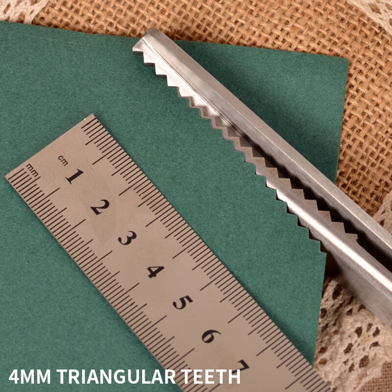 Stainless Steel Pinking Shears Handled Crafts Dressmaking Zig Zag Cut Scissors Sewing Scissors Fabric: Triangle 4mm