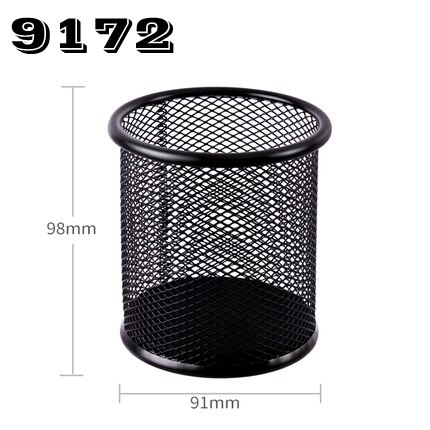 Deli 908 metal pencil stands mesh pen holder desktop stationery metal pen stand: 9172