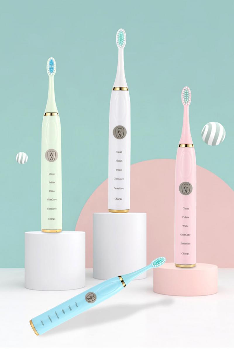 5 Versnellingen Elektrische Tandenborstel Sonic Schone Usb Oplaadbare Met 4 Vervanging Zachte Heads Whitening Tanden Tandenborstel