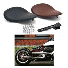 Asiento universal modificado para Harley, asiento individual de cuero con resorte, para motocicleta, Retro