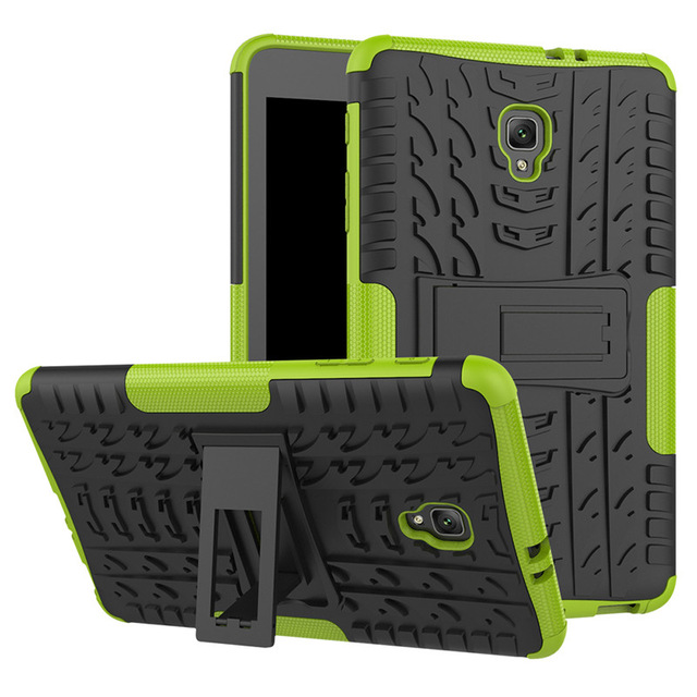 Heavy Duty 2 in1 Hybrid Anti-knock Rugged Durable Shockproof Case For Samsung Galaxy Tab A 8.0 T380 T385 case+film+pen: green