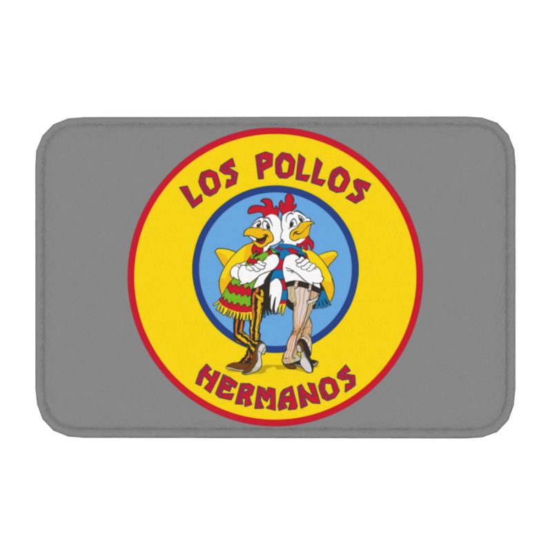 Breaking Bad Los Pollos Hermanos Front Door Mat Anti-Slip Outdoor Quick Dry The Chicken Brothers Doormat Entrance Rug Carpet: light yellow