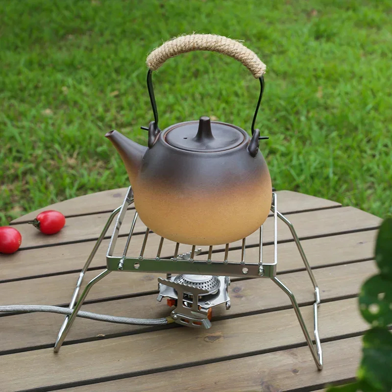 Campinggrill med fällbara ben -304 rostfria grillgaller för gasspis - ultralätt lägereldsställ - bärbart grillgaller