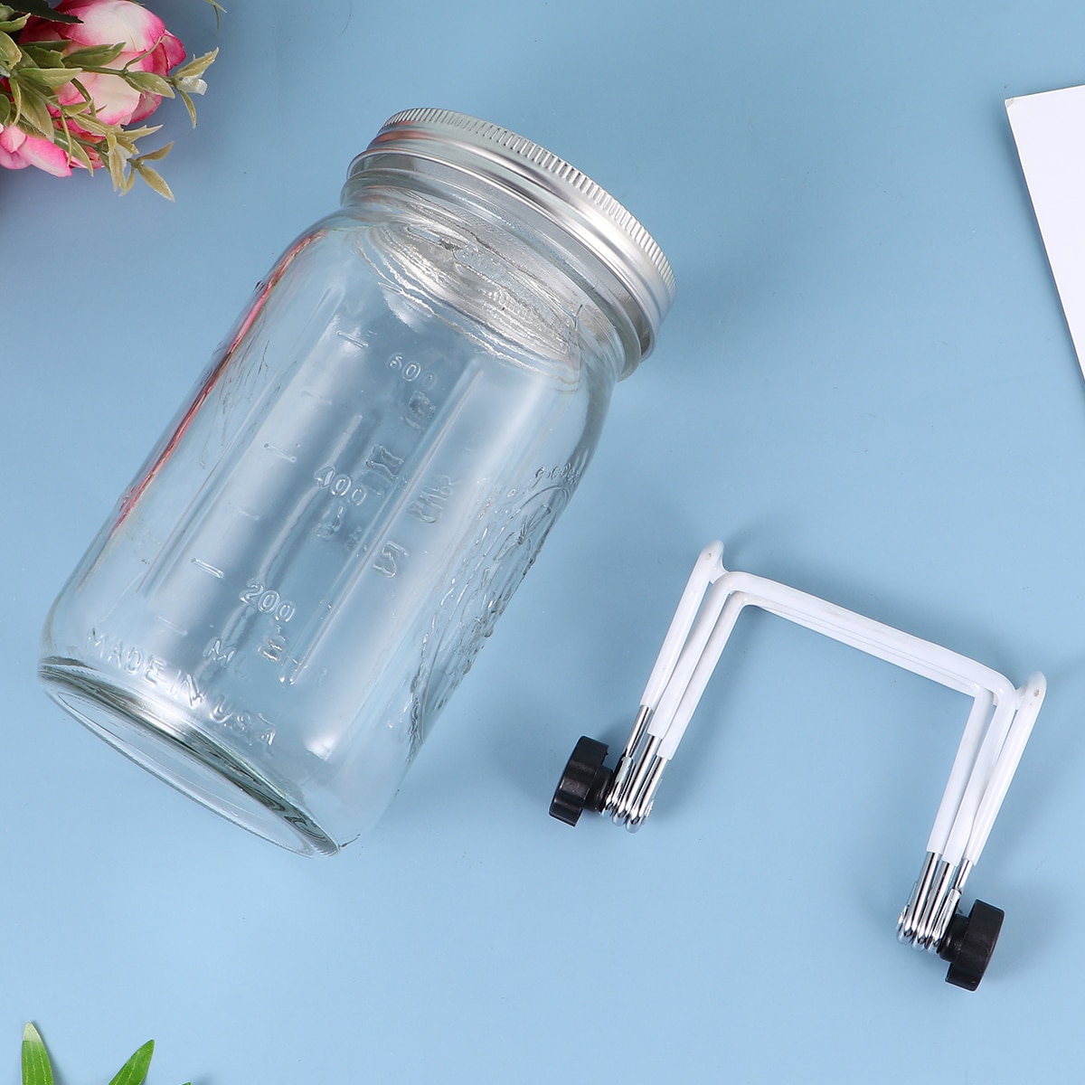 1set 450/940ml Glass Sprouter Jars Wide Mouth Mason Jars Seed Sprouting Jar Kit For Home Kitchen Garden With Lid And Rack