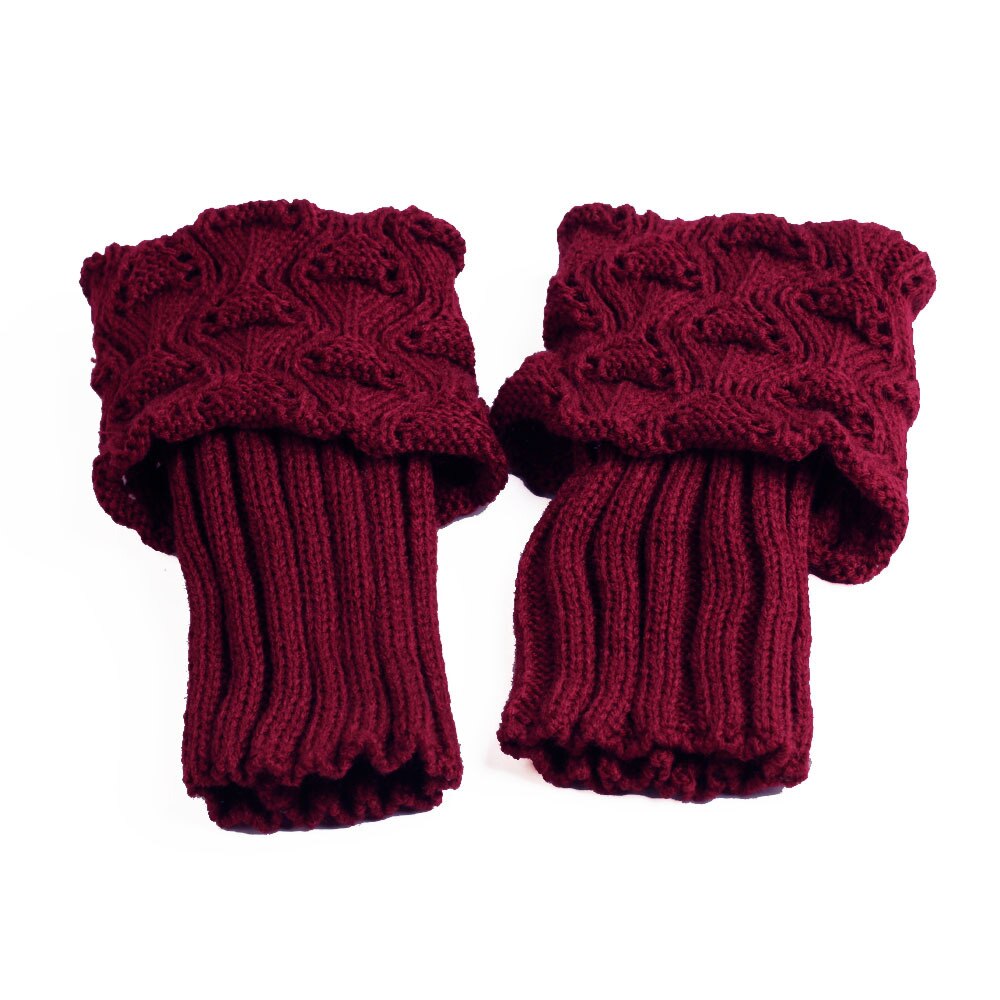 10 kolor długie kobiety dzianiny zimowe getry stałe zimowe skarpetki W7001 #: wino czerwony