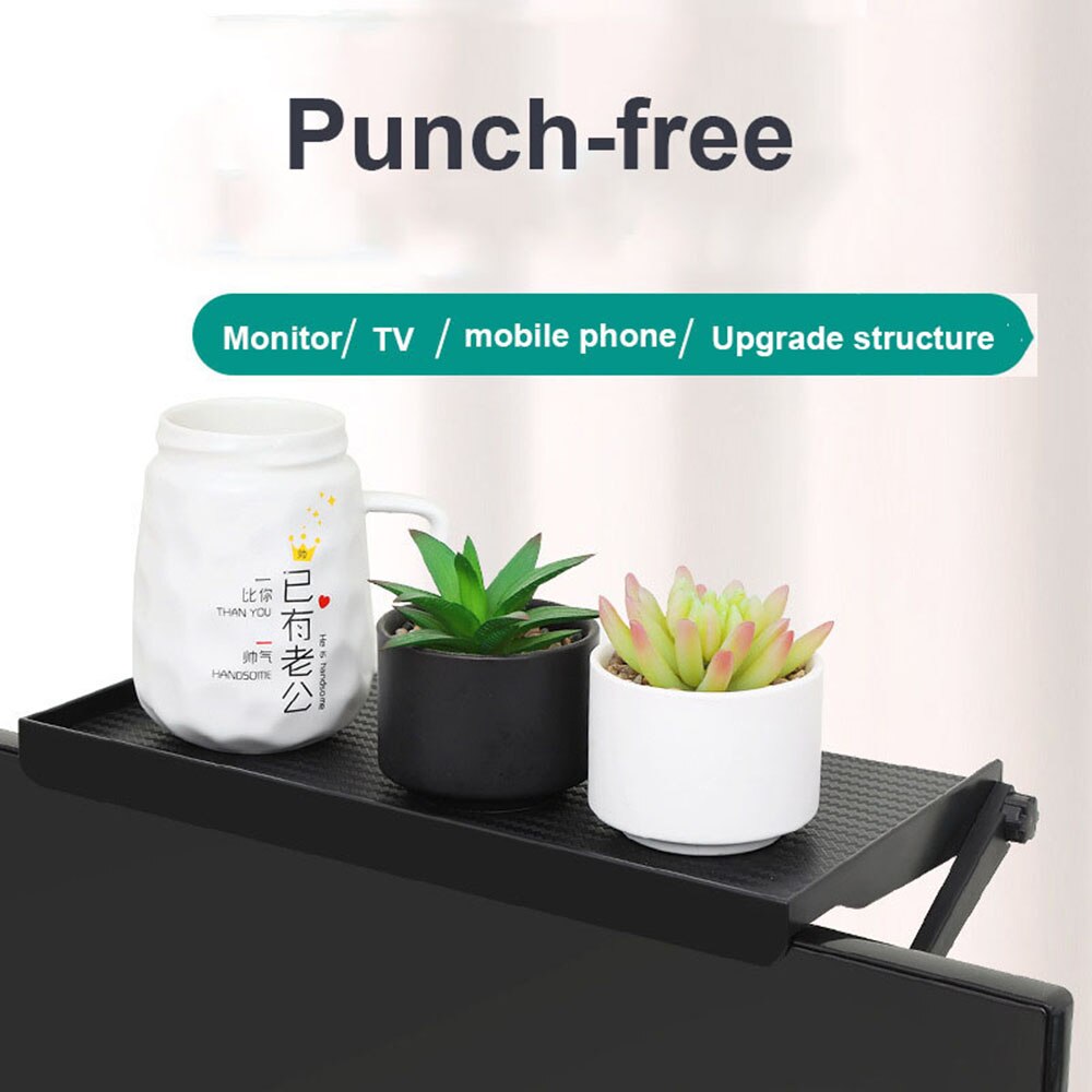 1Pc Adjustable Computer Monitor Rack Computer Monitor Desktop Stand TV Rack Display Shelf Multifunctional Storage Rack