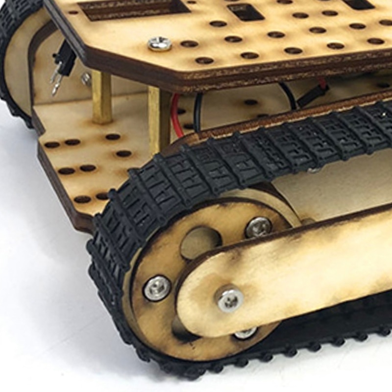 Chasis de tanque de oruga de madera, tanque Rc, Kit de tanque Robot inteligente, Kit de Chasis de coche, pista de oruga, tanque Rc, Robot inteligente, Kit de Chasis de coche