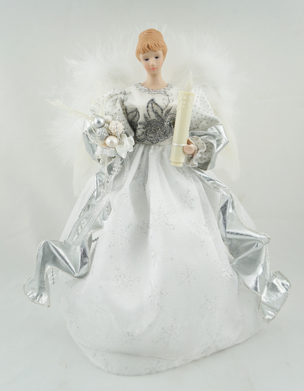 Cosette Christmas Light Angel Tree Topper Porcelain Doll Timed Ornament 12 Inches (30 CM height)