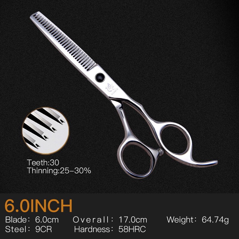 Fenice 6 inch Hair Cutting Thinning Scissors Set Hairdressing Shears Children's Family Combination Tools Set: teeth