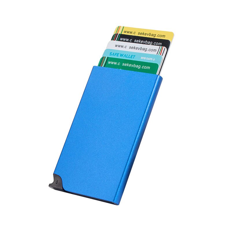 SEEKRID Automatic Aluminium ID Credit Card Holder Cardholders for Men Women: blue
