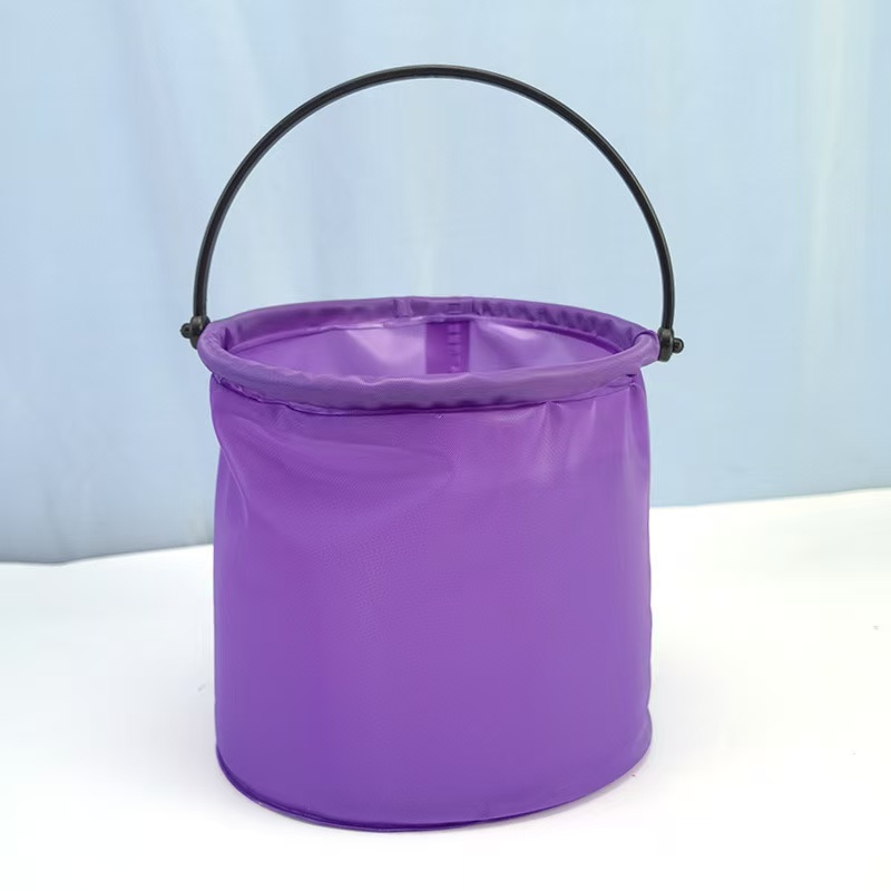 1Pc multifunctionele opvouwbare emmer - duurzame draagbare visemmer, ideaal voor stranden, reizen en buitenshuis: Paars