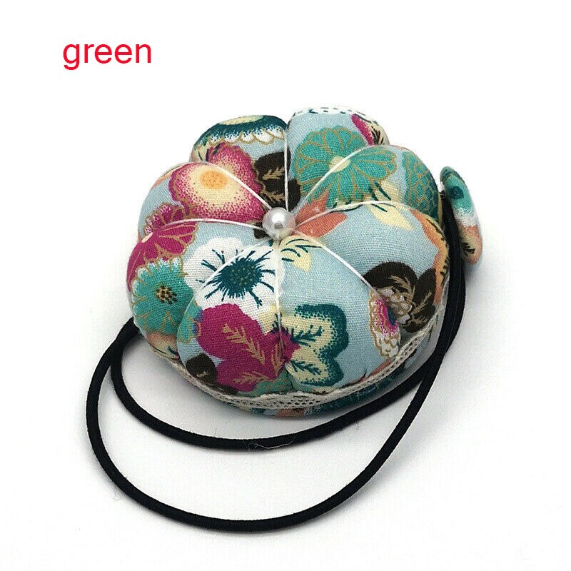 Pompoen bloem Naald Pin Kussen Holder verstelbare Pols naaien Speldenkussen DIY Craft DIY Levert Naaien Kit accessoires: Green