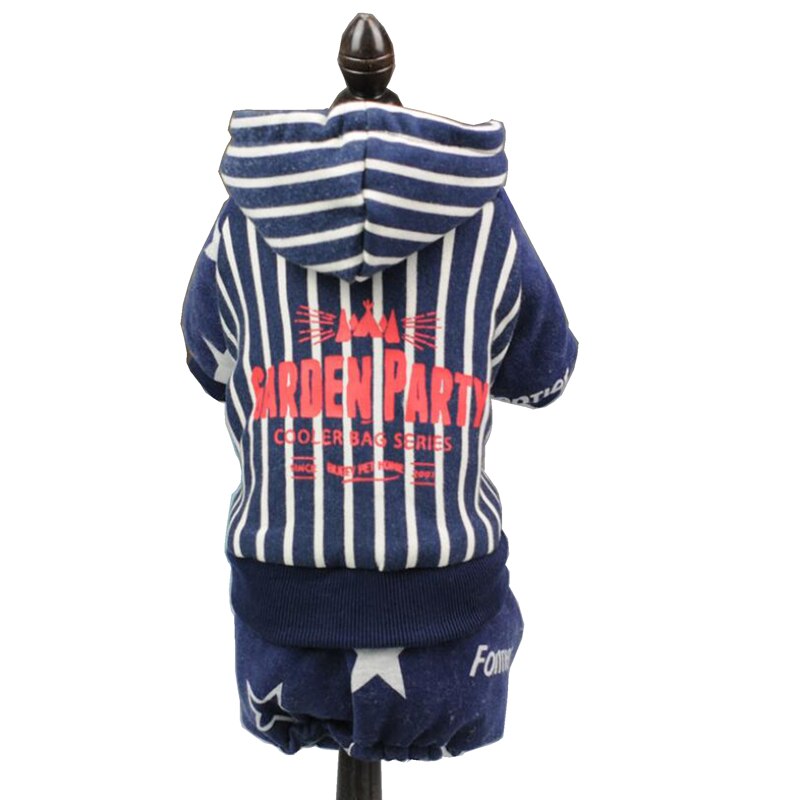 Hond Warm Hoodies Streep Jas Puppy Teddy Hond Huisdier Jumpsuit Herfst Winter Kleding Voor Kleine Huisdier Xs Sml xl 2XL: S