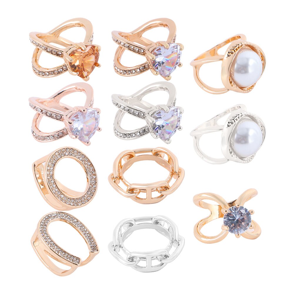 Goud Zilver Kleur Bloemen Sjaal Gesp Hollow Rose Broches Voor Vrouwen Crystal Houder Zijden Sjaal Sieraden