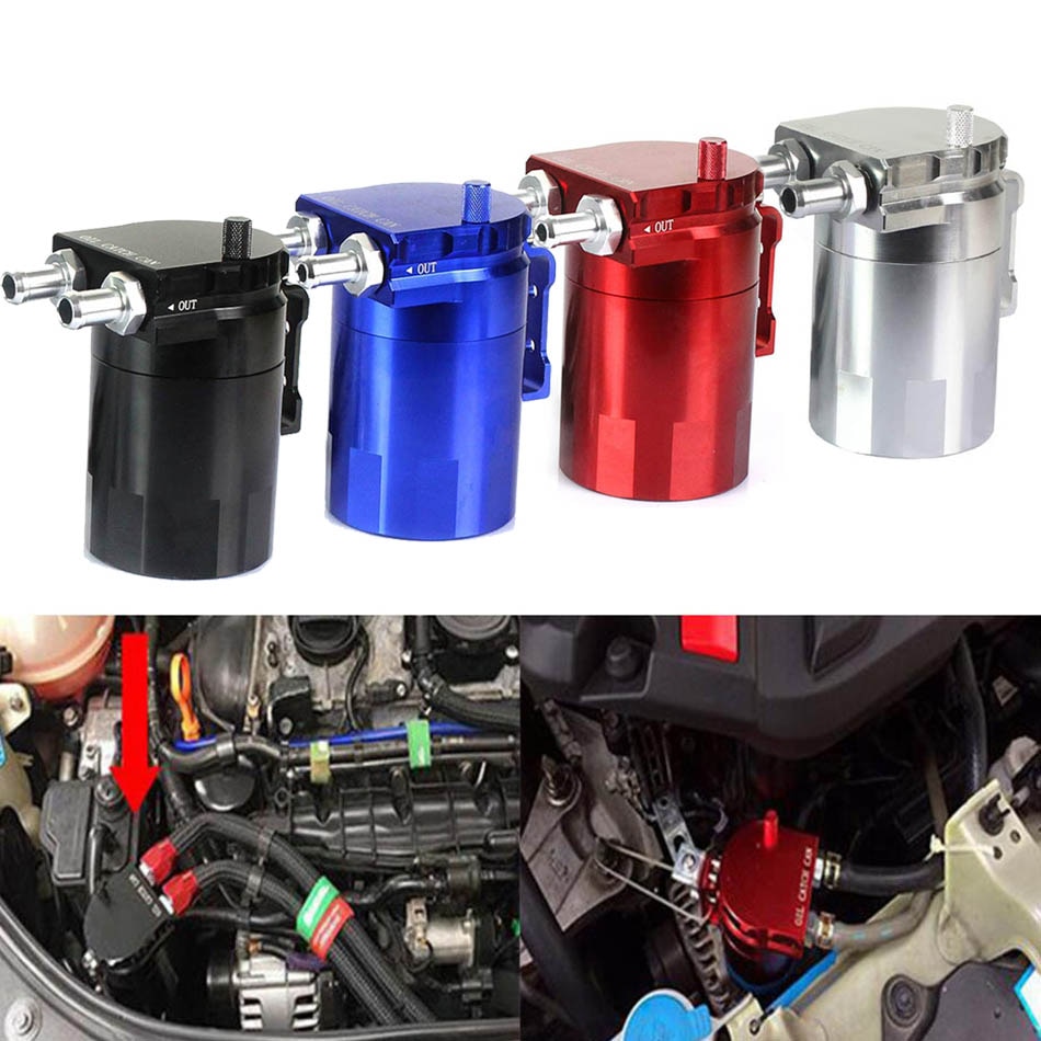 Car Universal Oil Catch Tank Fuel Tank 300ml with Parts Kit Baffled Reservoir Fuel Tank 300ml Auto Aluminum Catch Can Oil Tank