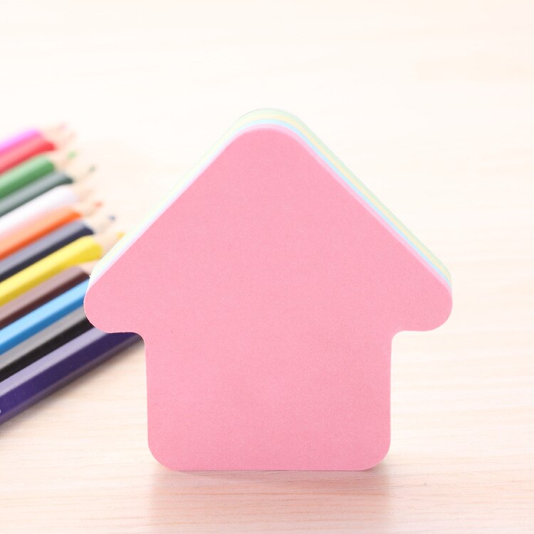 cute kawaii novelty memo pad sticky Notepaper note star love heart house butterfly bear sticker office school supplies: house