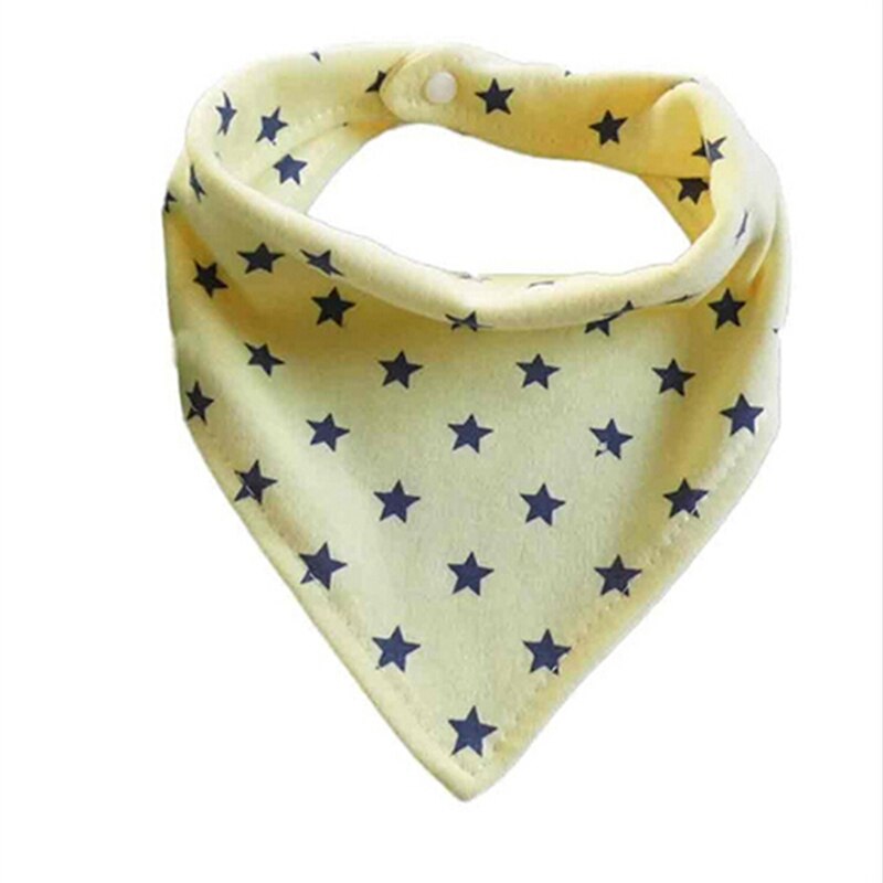 Baby Bibs Cartoon Saliva Towel Baby Care Stars Printing Children Triangle Fashoin Bib Child Cleaning Products: Yellow