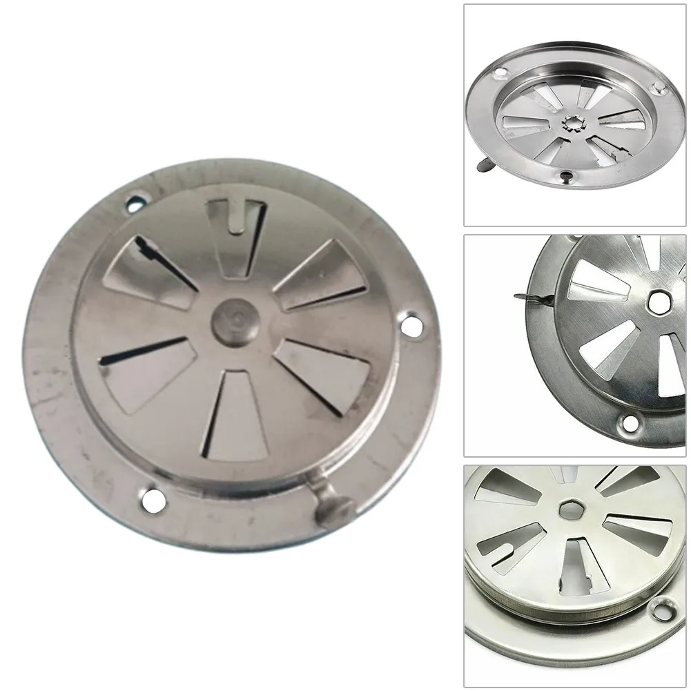 1 st BBQ Grill Uitlaat Rvs Kachel Ontluchter Demper Oven Air Regelklep Uitlaat Ronde Cover 9.5x9.5x3 cm