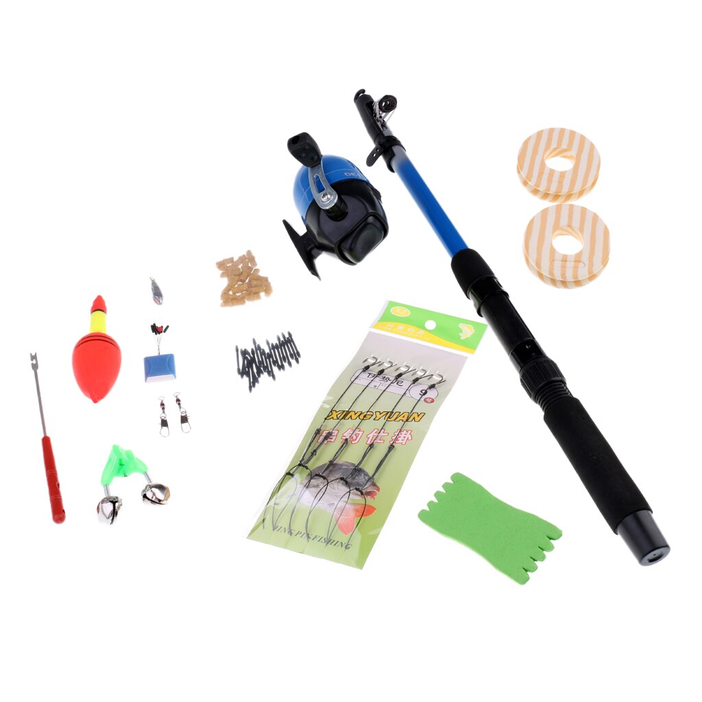 Telescopic Spinning Fishing Pole Rod And Reel Combo Set Full Kit With Float