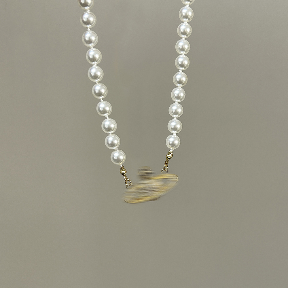 Natural Pearl Necklace for Women Colorful Natural Beaded Choker Exquisite Handmade Jewelry: Gold-color