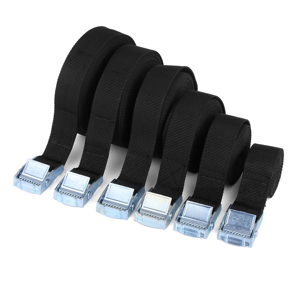 1Pcs Black Buckle Belt Car Cargo Strap Strong Rratchet Luggage Cargo Lashing Bundling Auto Accessories 1-6M