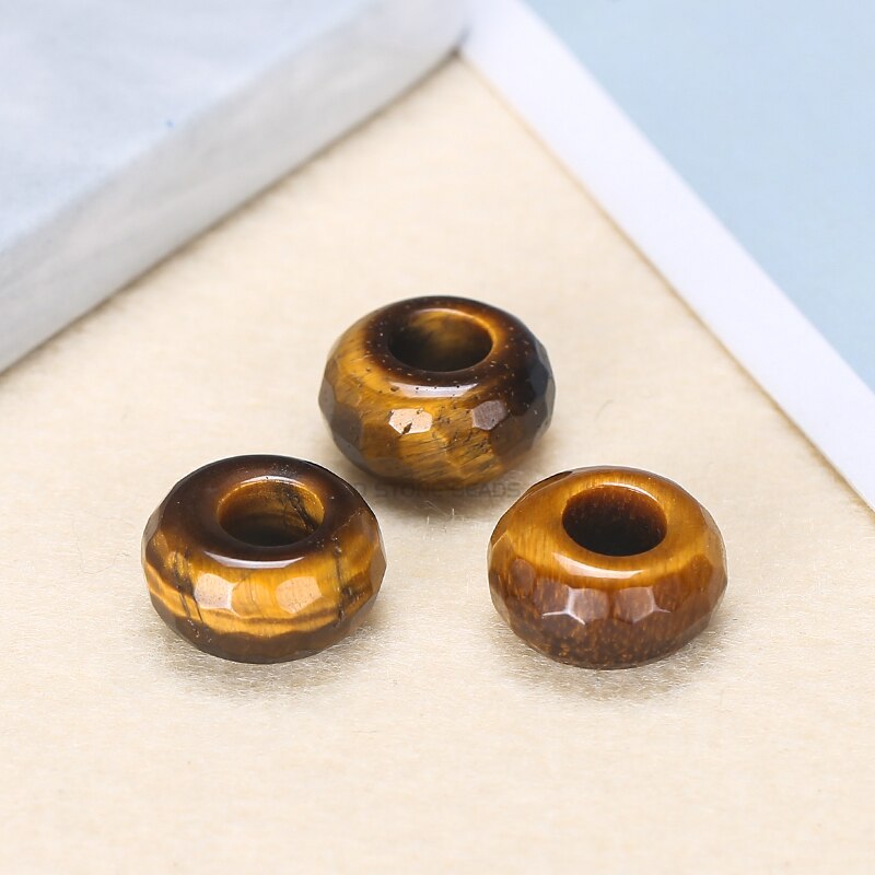 10 pz/lotto sfaccettato naturale grande foro agata perline abaco pietra naturale dimensioni 13x7mm per la creazione di gioielli collana foro 6mm all'ingrosso