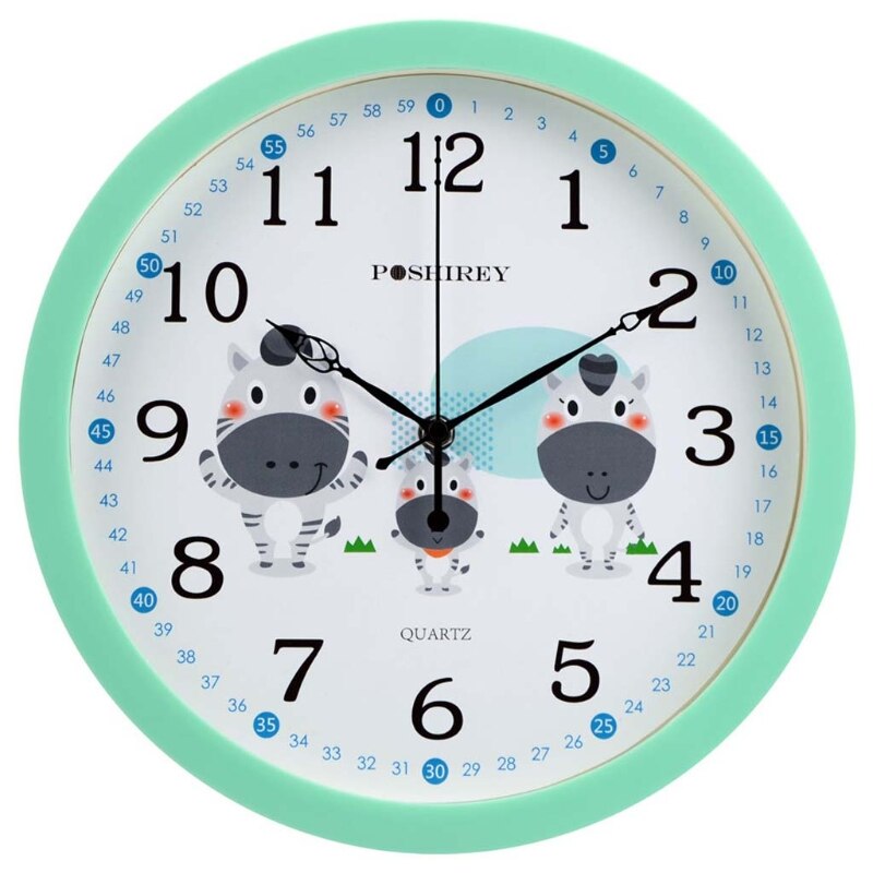Muet horloge murale Style Simple dessin animé lait vache motif horloge pépinière chambre décor: GN