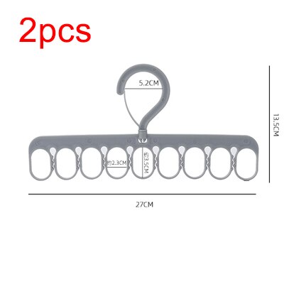 Kleerhanger Rok Hangers Voor Kleding Droogrek Voor Kleding Rack Wonder Doek Hanger Kleding Rek Broek Hangers: gray-2pcs