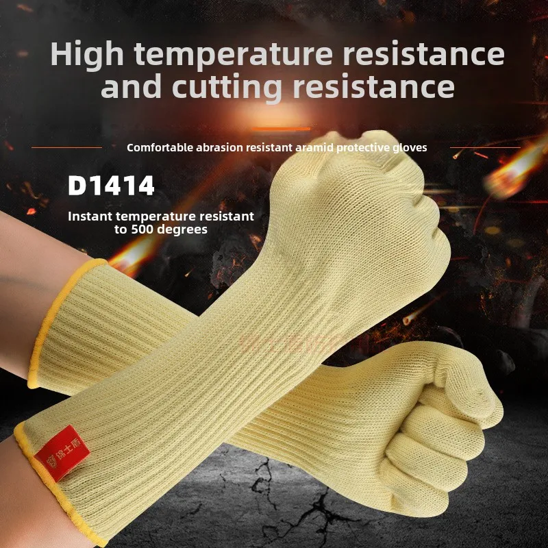 Aramid Glove High Temperature Resistant 300 To 500degree, Anti-cutting, Wear-resistant, Non-slip Wrist Guard Kevlar Fiber Gloves