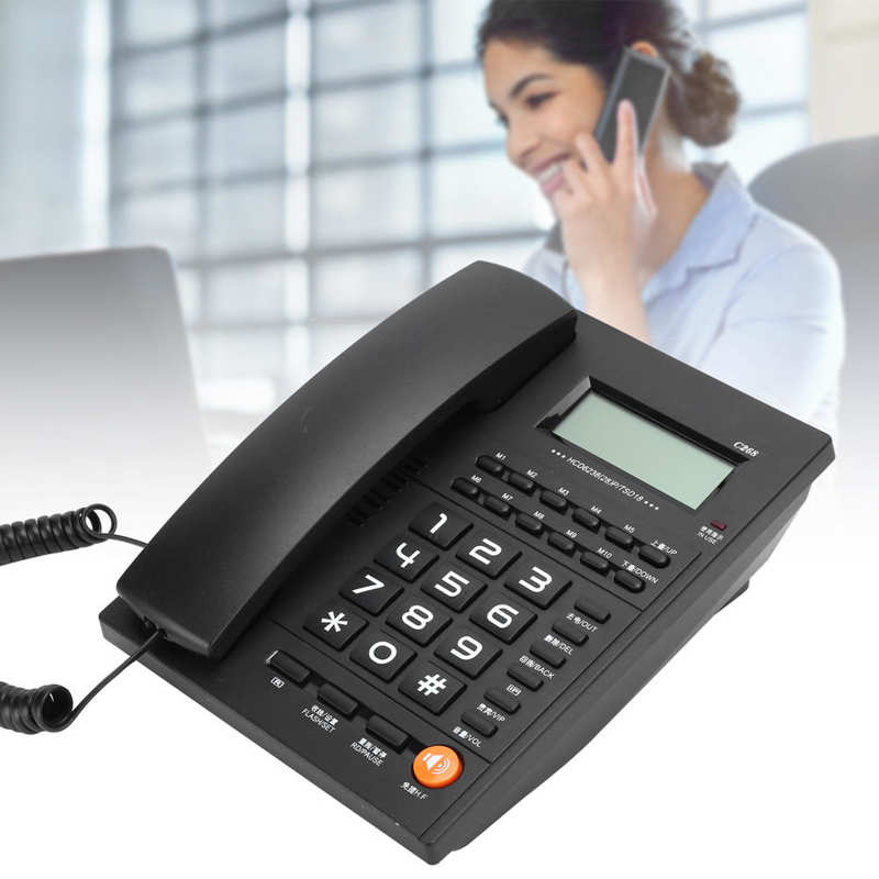 Home Landline Phone Wired Telephone Desk Corded Phone for Home Office Hotel Restaurant Landline Phone