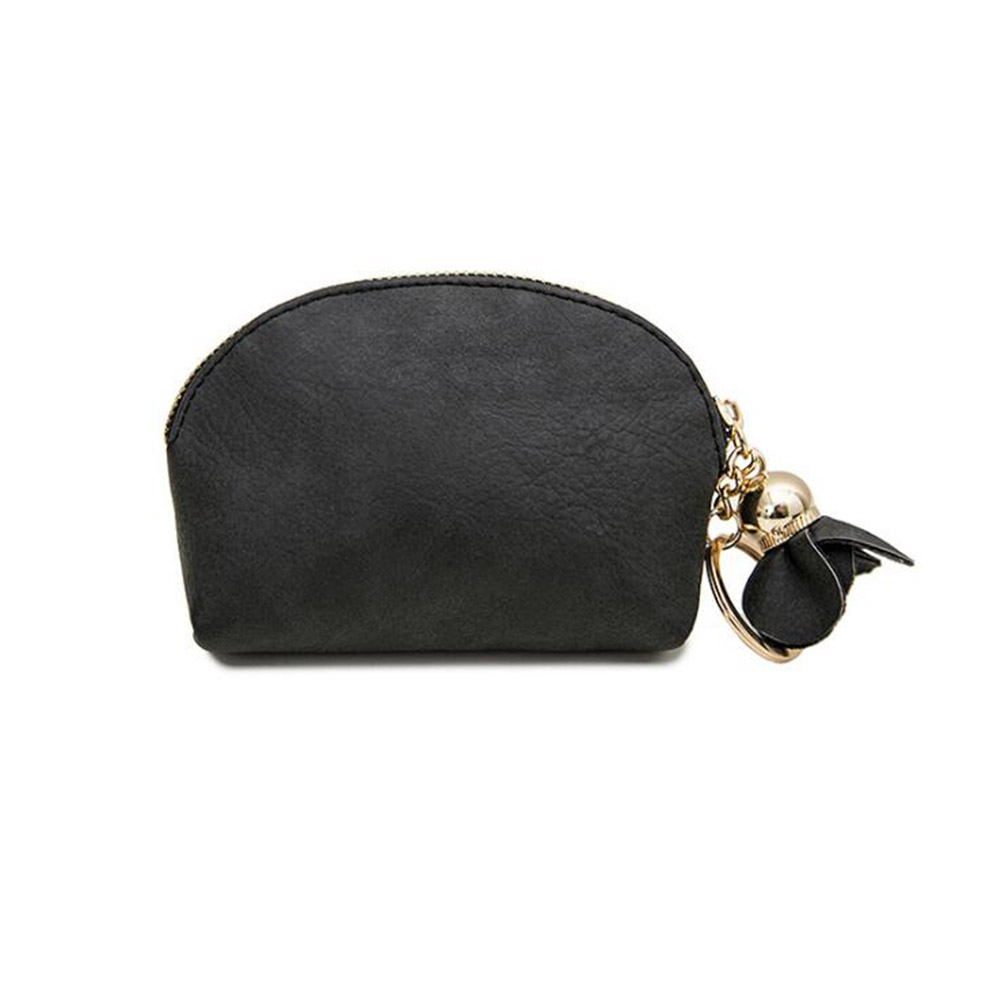 Femmes filles en cuir portefeuille porte-carte porte-monnaie embrayage sacs à main petit: Black