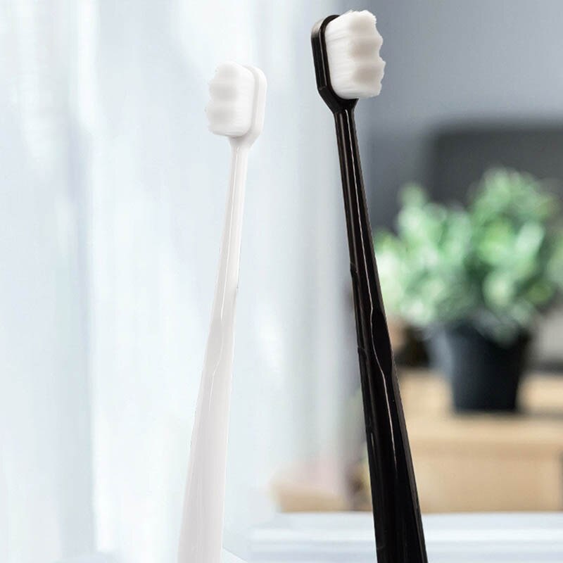 Brosse à dents Ultra-fine, douce, à millions de poils, pour adultes et enfants, nettoyage en profondeur, Portable, voyage, soins buccaux, 1 pièce