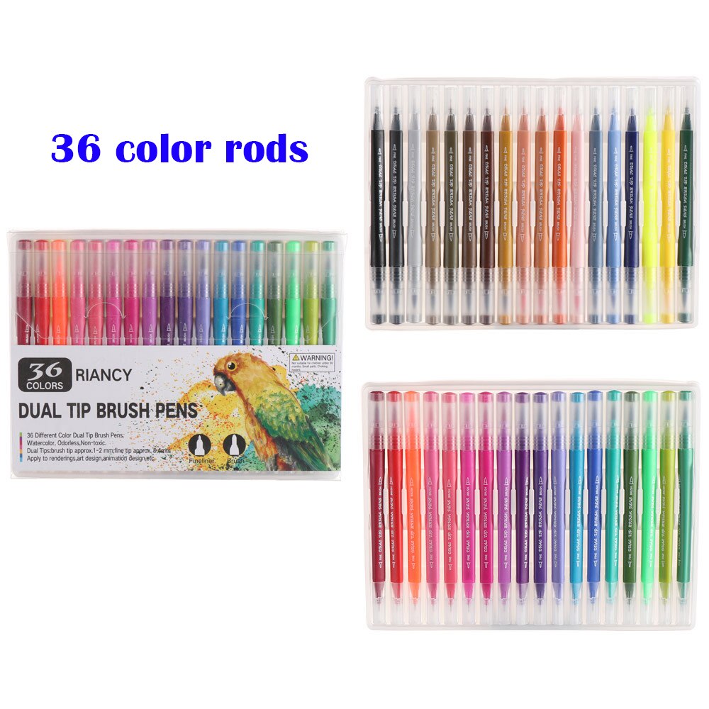 12/18/24/36/48/72/100Pcs/Pack Colors Double-Headed Watercolor Pen Color Marker Set Hook Line Pen Art Marker Pens School Supplies: 16