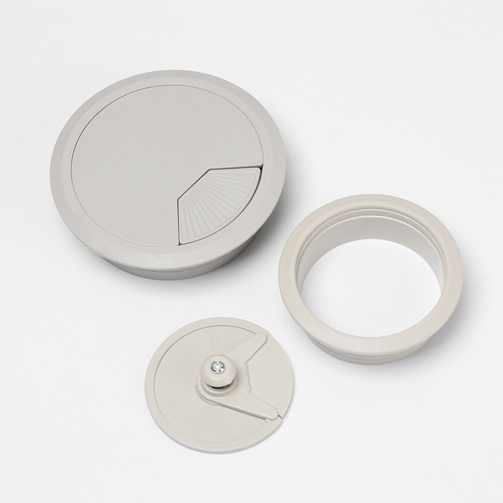 60/80mm Desk Table Plastic Cable Hole Cover PC Computer Desk Round Wire Tidy Grommet Desk Table Cable Fastener Cable Clamp