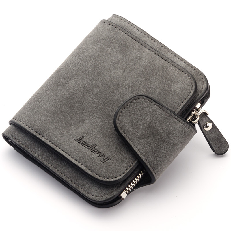 Billetera Baellerry de cuero de lujo para mujer, tarjetero, cartera de mano informal para mujer, cartera con cremallera y bolsillo, cartera para mujer W196: dark blue