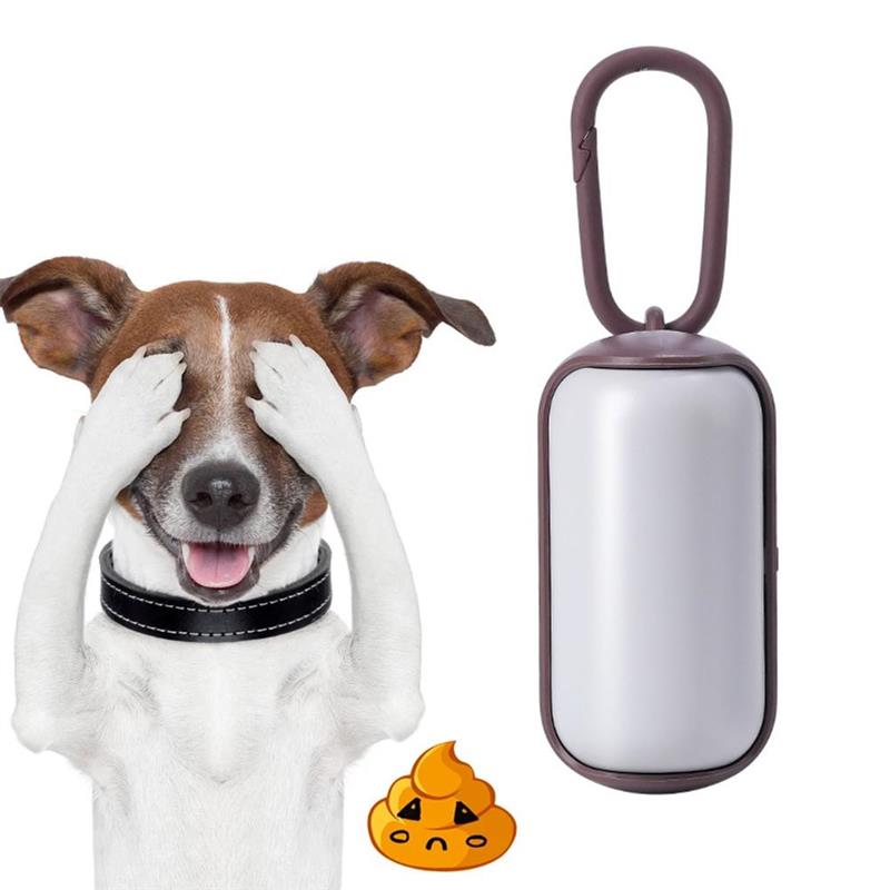 distributore per Toilette per cani distributore per cani cacca sacchetti per raccolta cestino cucciolo sacchetti per rifiuti distributore per sacchetti di immondizia per cani portatile per animali domestici viaggi: grigio