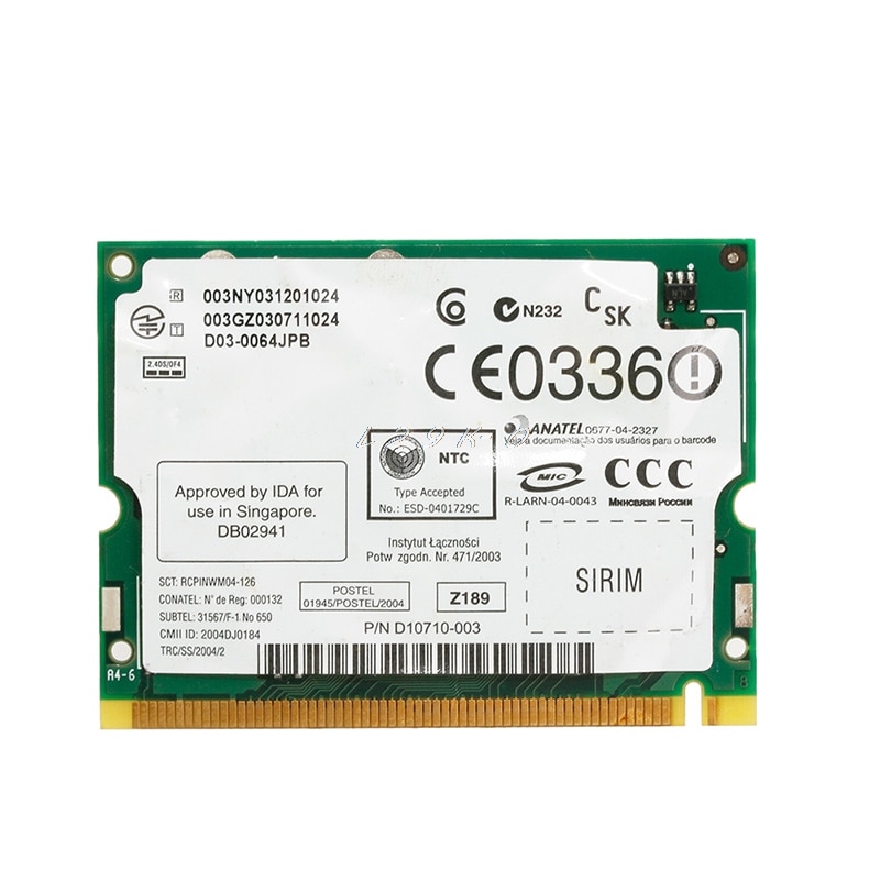 Intel Pro/Wireless 2200BG 802.11B/G Mini Pci Netwerkkaart Wifi Voor Toshiba Dell