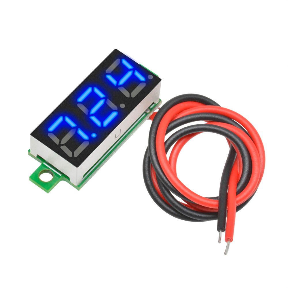 Dc 3.5-30v 2 leder 0.28 tommer mini digital spændingsmåler detektormåler led voltmeter panel voltmonitor tester til bil bil: Blå
