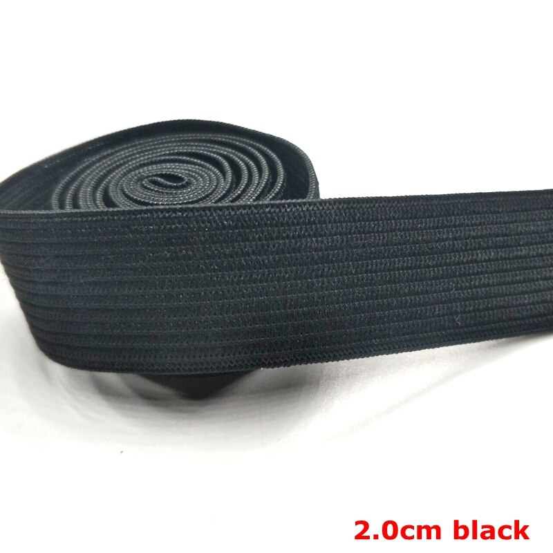 Hl 15/20/25/30/35/40/45Mm Zwart/Wit/Goud/Zilver Nylon Elastische Bands Garment Home Textiel Naaien Begrippen 1Meter Of 2Meter: 2.0cm black 2 meters