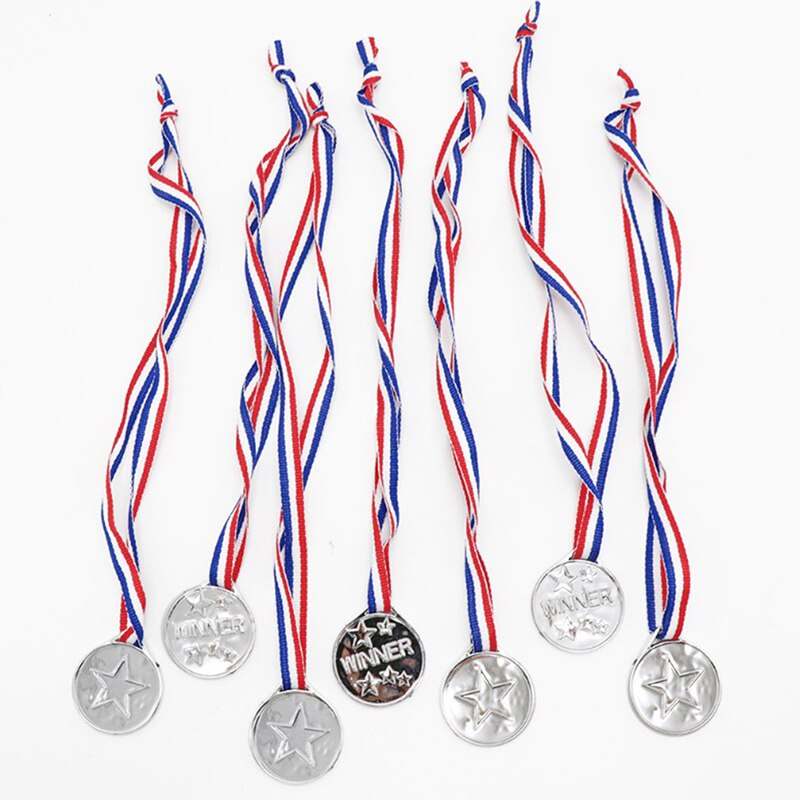 1pcs Children Gold Plastic Winners Medals Sports Day Party Bag Prize Awards Toys For Kids Party Fun Photo Props