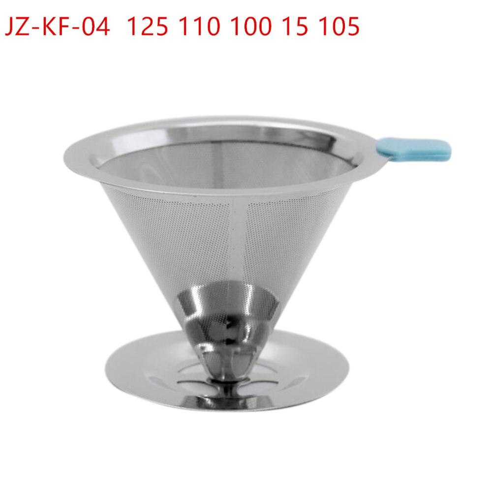 Stainless Steel Reusable Coffee Filter Holder Sets Brew Drip Cone Coffee Strainer Funnel Metal Mesh Coffee Tea Maker Basket: Default Title