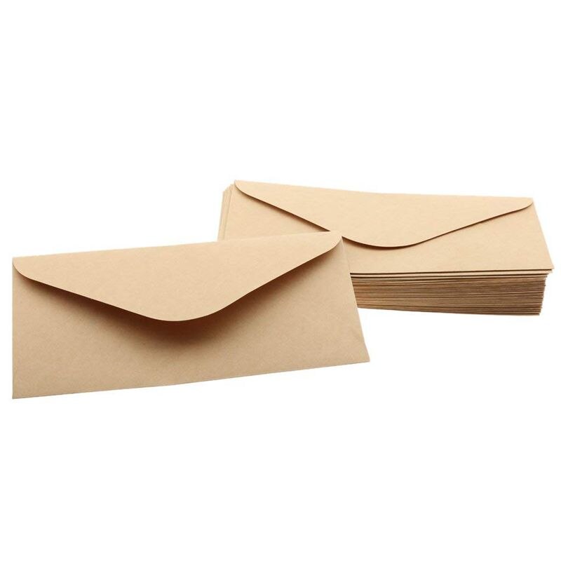 Enveloppes en papier Kraft de 50pcs pour annonce de mariage 110x220mm