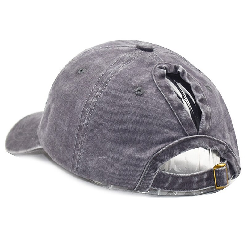 Dames baseballpet met paardenstaartgat zonneklep outdoor sportpet fou 99: Grijs