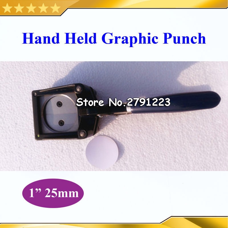 Hand Held Manual Round 25mm 1" (Actual Cutting Size 35MM) Paper Graphic Punch Die Cutter for Pro Button Maker