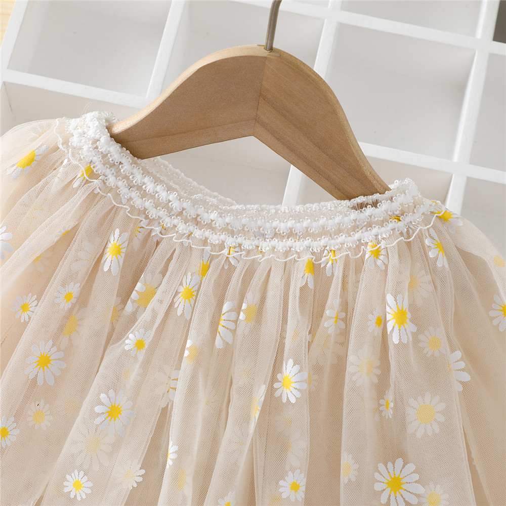 1-6T Baby Meisje Leuke 3-Layer Tutu Rok Romantische Zoete Peuter Daisy Print Elastische Taille Midi tule Prinses Rok Paars Roze