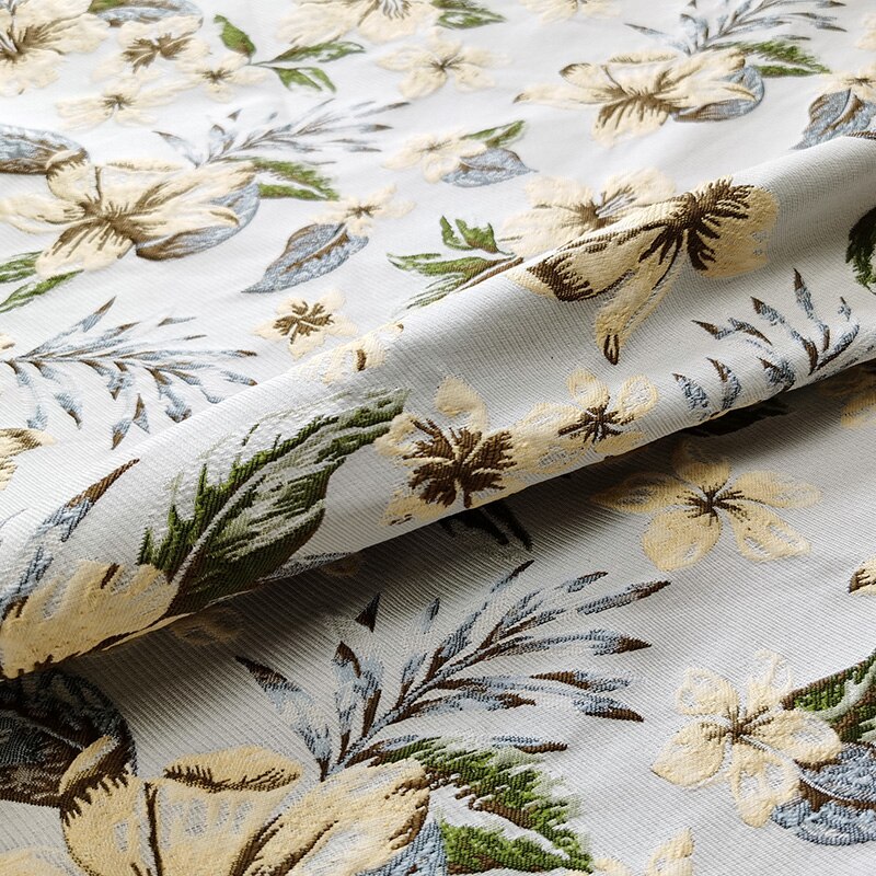 Fahion Embossed Brocade Jacquard Fabric for Sewing Women Clothing Coat Custom Tang Suit Hanfu Polyester Cloth Per Meter