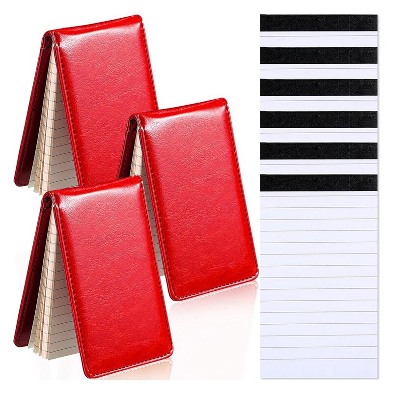 Mini Pocket Notepad Set 3.5X5.5in A7 Portable Business Notepad with 50 Inner Pages and 6 Notepad Replacement,Red: Default Title