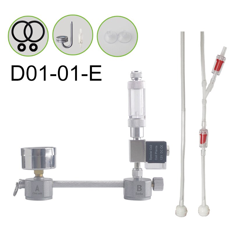 Kit de sistema generador de CO2 para acuario, con válvula solenoide, contador de burbujas para plantas,