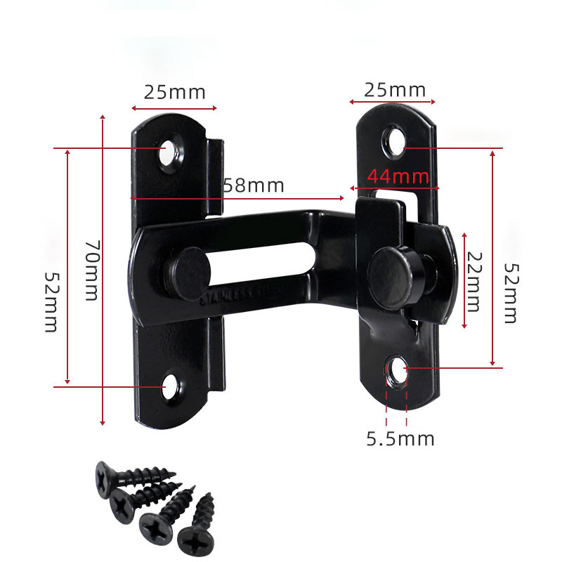 Door Lock Guard Latch Bolt 90°/180° Stainless Steel Toggle Latch Sliding Barn Door Lock Wine Cabinet Closet Right Angle Lock: Orange