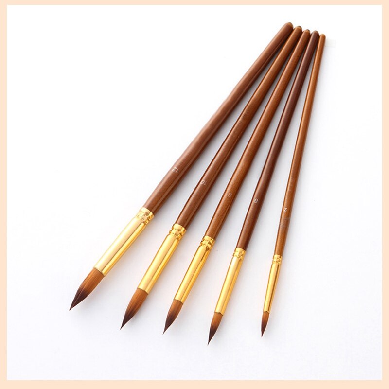 Nylon haar olieverf penselen set houten handvat aquarel acryl schilderkunst penselen voor kunstenaars schilders beginners